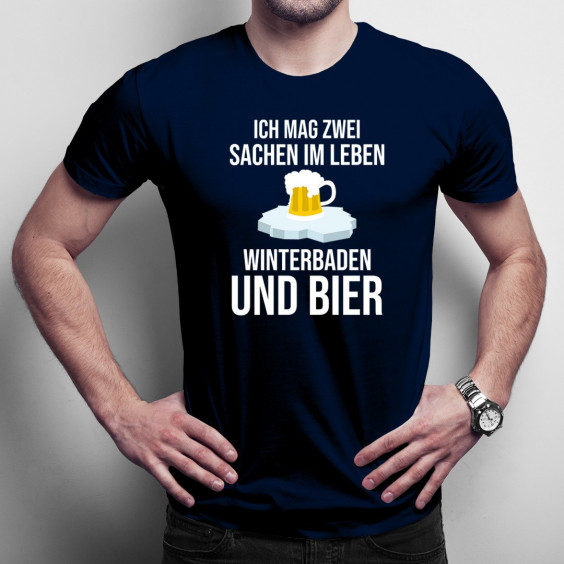 Ich mag zwei Sachen im Leben Winterbaden und Bier