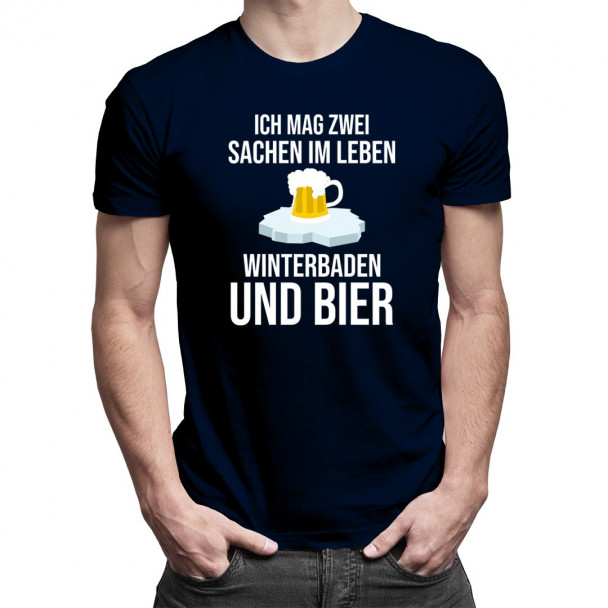 Ich mag zwei Sachen im Leben Winterbaden und Bier