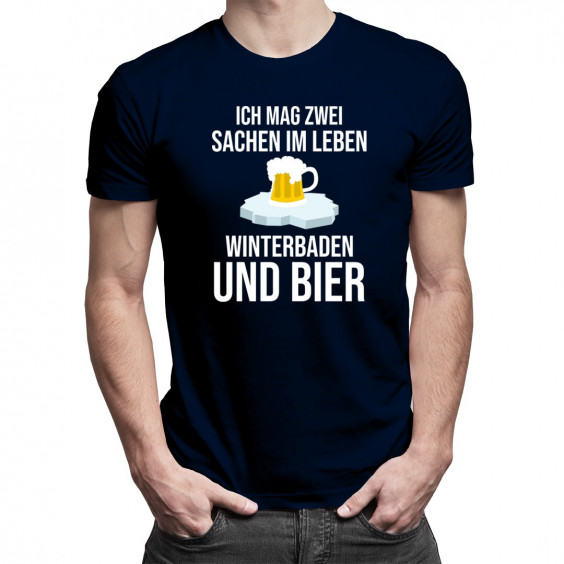 Ich mag zwei Sachen im Leben Winterbaden und Bier