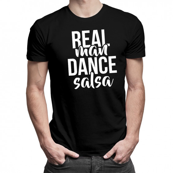 Real man dance salsa - Herren t-shirt mit Aufdruck