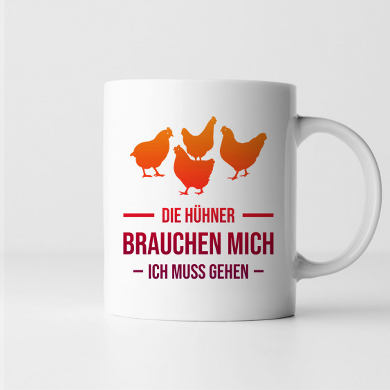 Die Hühner brauchen mich, ich muss gehen
