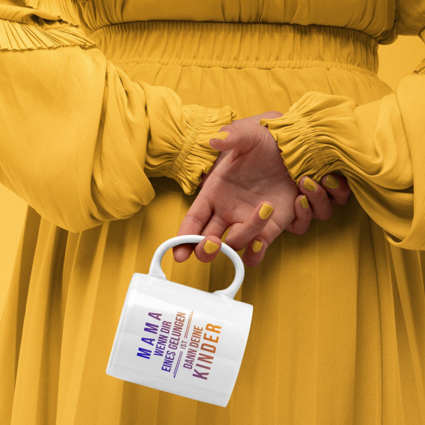 Mama - dann deine Kinder   - Keramikbecher mit Aufdruck