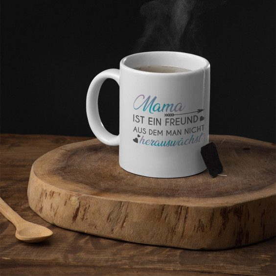 Mama ist ein Freund - Keramikbecher mit Aufdruck