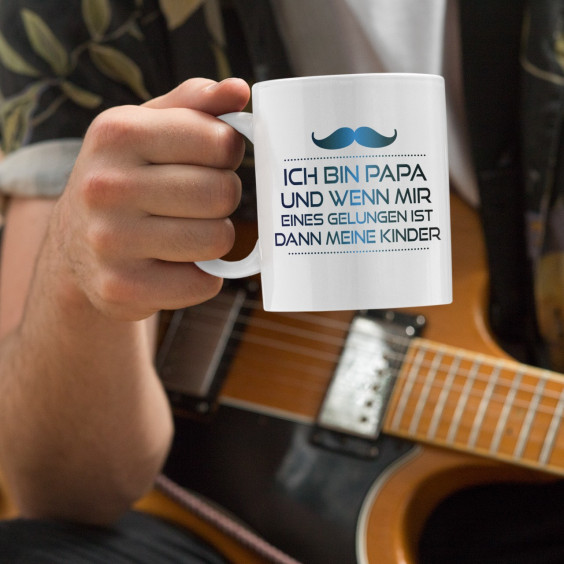 Ich bin Papa -  meine Kinder - Keramikbecher mit Aufdruck