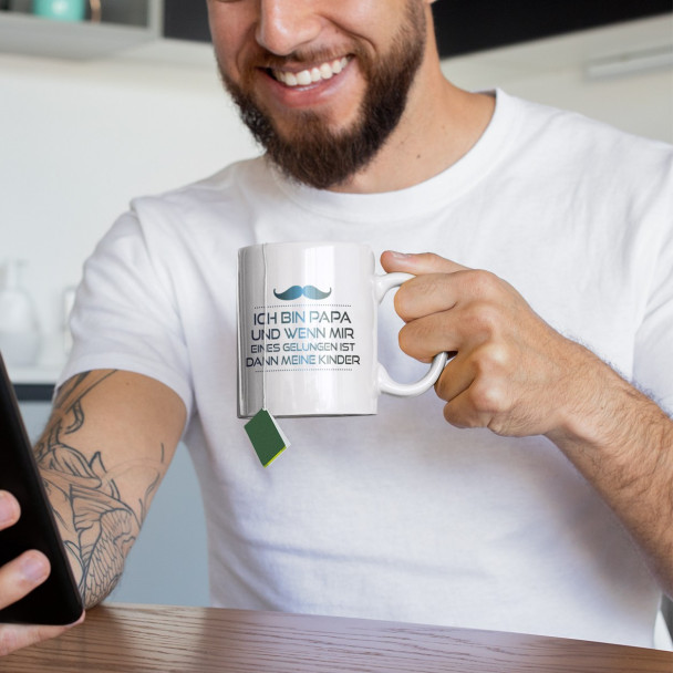 Ich bin Papa -  meine Kinder - Keramikbecher mit Aufdruck