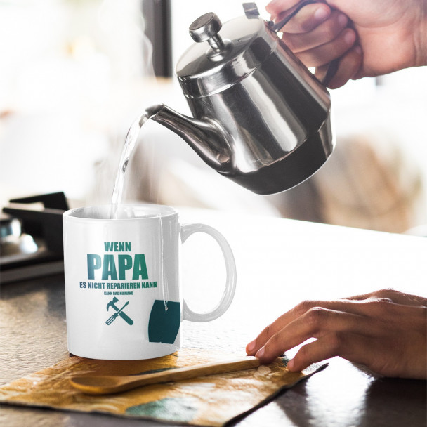 Wenn Papa es nicht reparieren kann - Keramikbecher mit Aufdruck