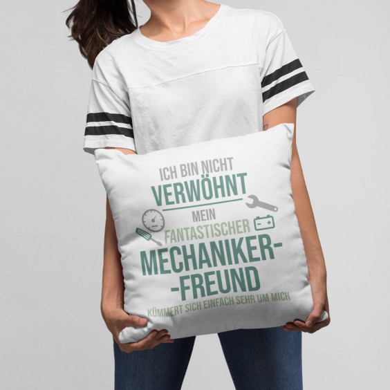 Mein fantastischer Mechaniker-Freund kümmert sich einfach sehr um mich  - Kissen mit Aufdruck