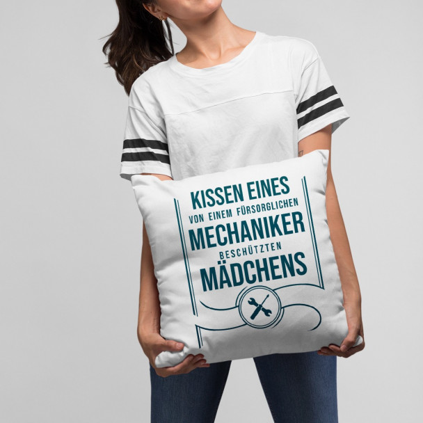 Kissen eines von einem fürsorglichen Mechaniker - Kissen mit Aufdruck