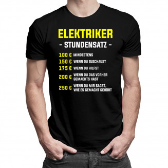 Elektriker - Stundensatz - Herren t-shirt mit Aufdruck