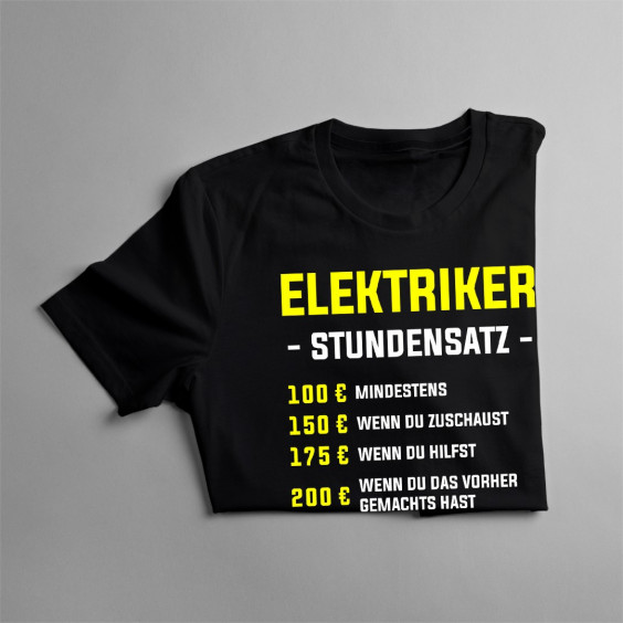 Elektriker - Stundensatz - Herren t-shirt mit Aufdruck