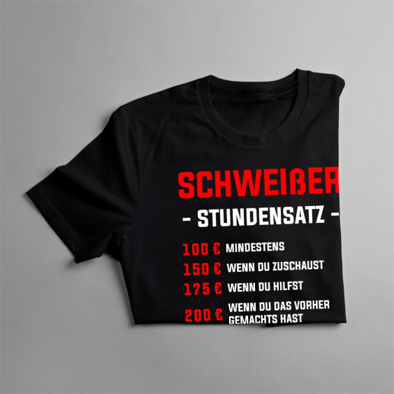 Schweißer - Stundensatz - Herren t-shirt mit Aufdruck