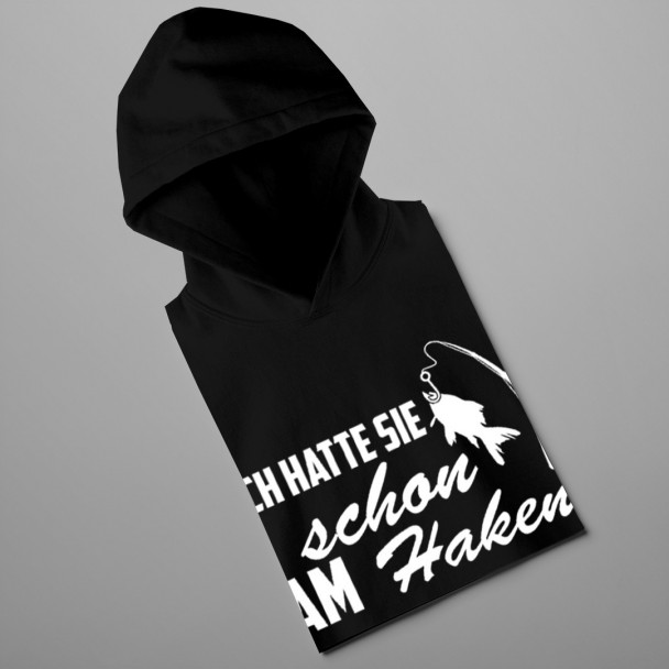 Ich hatte sie schon am Haken - Herren-Sweatshirt mit Aufdruck Ich hatte sie schon am Haken - Herren-Sweatshirt mit Aufdruck