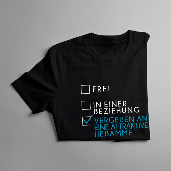 Vergeben an eine attraktive Hebamme - Herren t-shirt mit Aufdruck