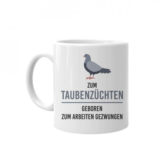  zum Arbeiten gezwungen - Keramikbecher mit Aufdruck
