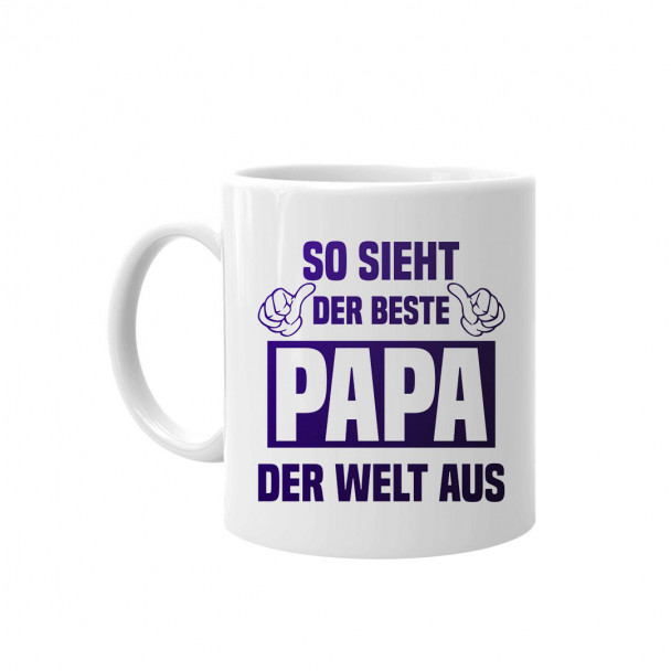 So sieht der beste Papa der Welt aus - Keramikbecher mit Aufdruck So sieht der beste Papa der Welt aus - Keramikbecher mit Aufdruck