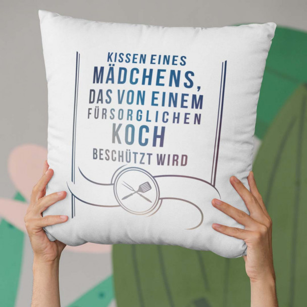  das von einem fürsorglichen Koch beschützt wird - Kissen mit Aufdruck