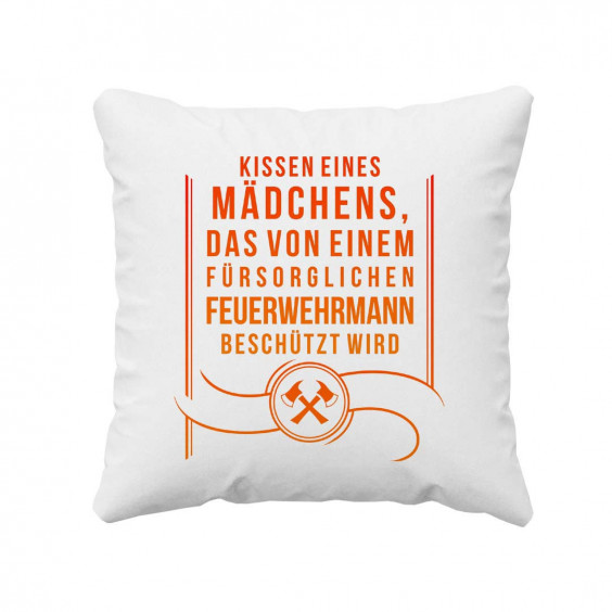  das von einem fürsorglichen Feuerwehrmann beschützt wird - Kissen mit Aufdruck