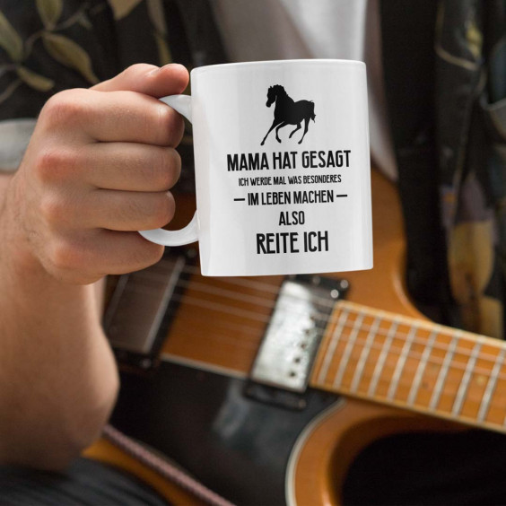  also reite ich - Keramikbecher mit Aufdruck