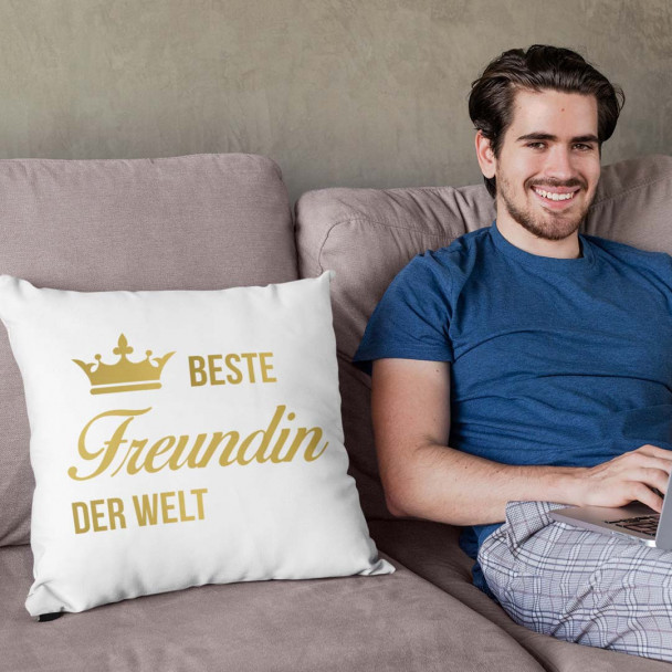 Beste Freundin der Welt - Kissen mit Aufdruck Beste Freundin der Welt - Kissen mit Aufdruck