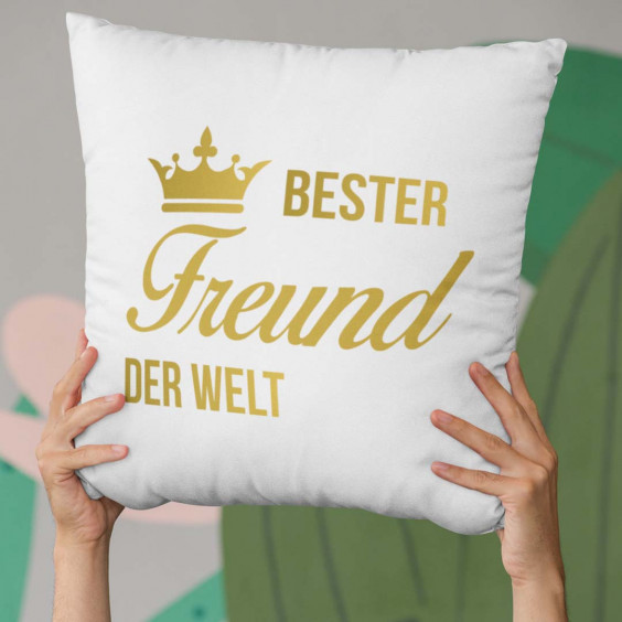 Bester Freund der Welt  - Kissen mit Aufdruck