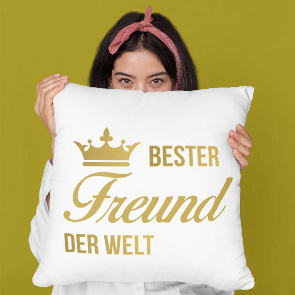 Bester Freund der Welt - Kissen mit Aufdruck Bester Freund der Welt - Kissen mit Aufdruck