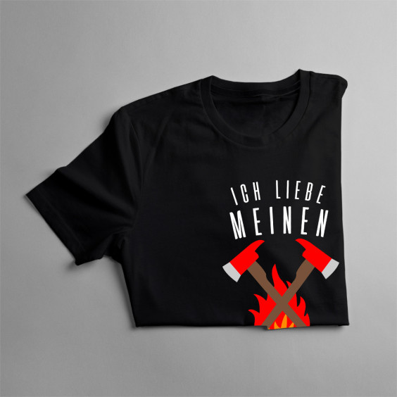 Ich liebe meinen Feuerwehrmann - damen t-shirt mit Aufdruck