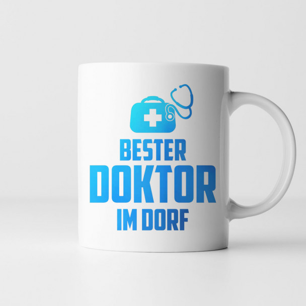 Bester Doktor im Dorf - Keramikbecher mit Aufdruck