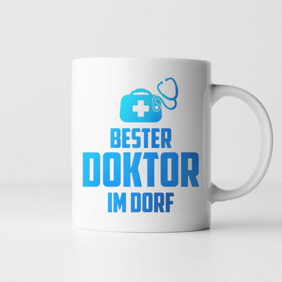 Bester Doktor im Dorf - Keramikbecher mit Aufdruck