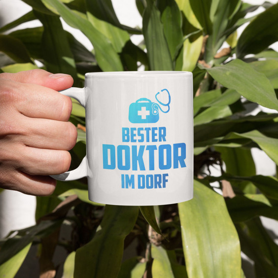 Bester Doktor im Dorf - Keramikbecher mit Aufdruck