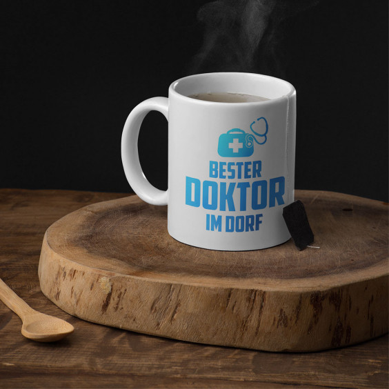Bester Doktor im Dorf - Keramikbecher mit Aufdruck