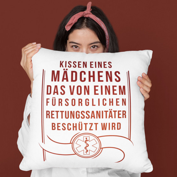  das von einem fürsorglichen Rettungssanitäter beschützt wird - Kissen mit Aufdruck