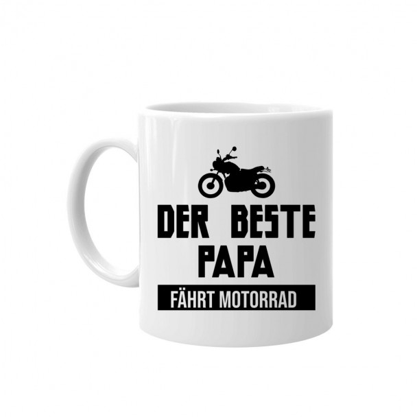 Der Beste Papa fährt Motorrad - Keramikbecher mit Aufdruck