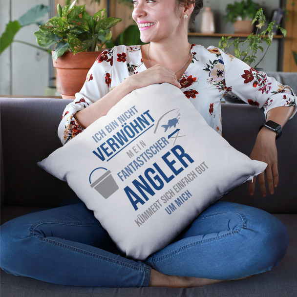 mein fantastischer Angler kümmert sich einfach gut um mich - Kissen mit Aufdruck
