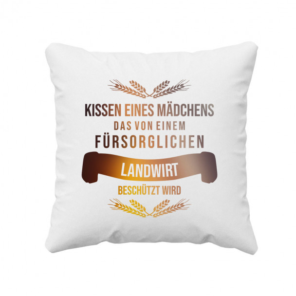  das von einem fürsorglichen Landwirt beschützt wird  - Kissen mit Aufdruck