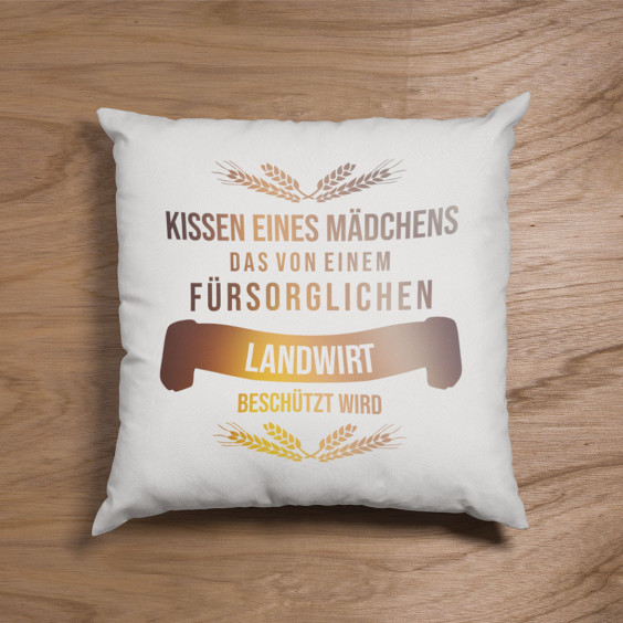  das von einem fürsorglichen Landwirt beschützt wird  - Kissen mit Aufdruck