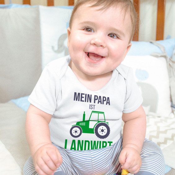 Mein Papa ist Landwirt- Welche Superkraft hat deiner? - Säuglings-Body mit Aufdruck