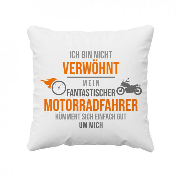  mein fantastischer Motorradfahrer kümmert sich einfach gut um mich  - Kissen mit Aufdruck