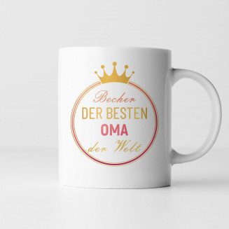 Becher der besten Oma der Welt - Keramikbecher mit Aufdruck