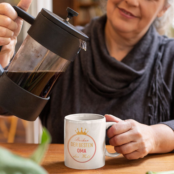 Becher der besten Oma der Welt - Keramikbecher mit Aufdruck