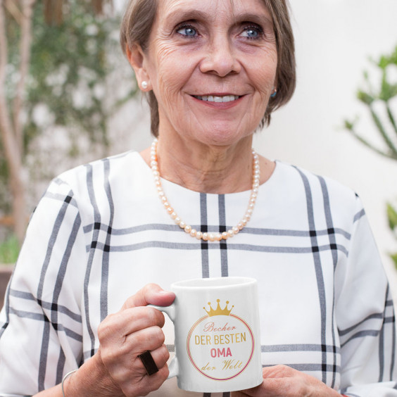 Becher der besten Oma der Welt - Keramikbecher mit Aufdruck