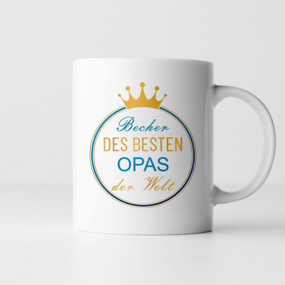 Becher des besten Opas der Welt - Keramikbecher mit Aufdruck