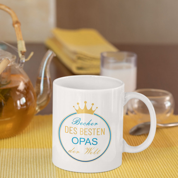 Becher des besten Opas der Welt - Keramikbecher mit Aufdruck