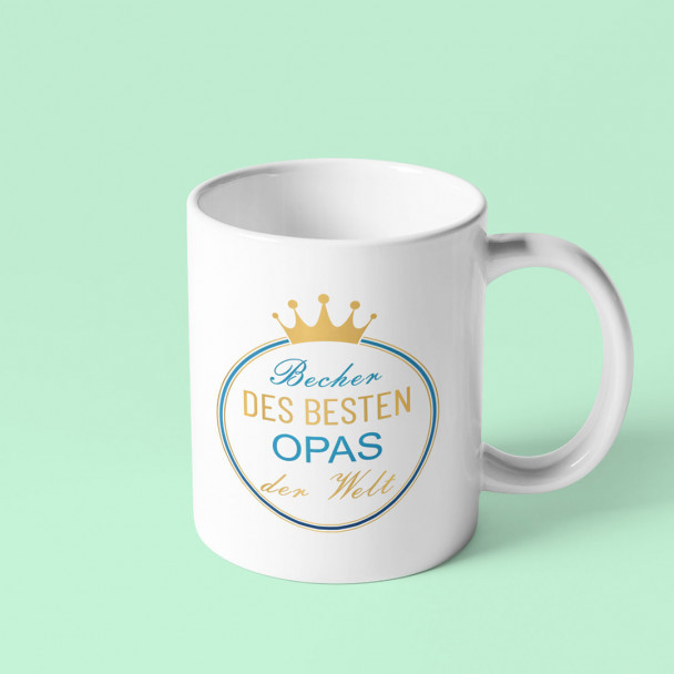 Becher des besten Opas der Welt - Keramikbecher mit Aufdruck
