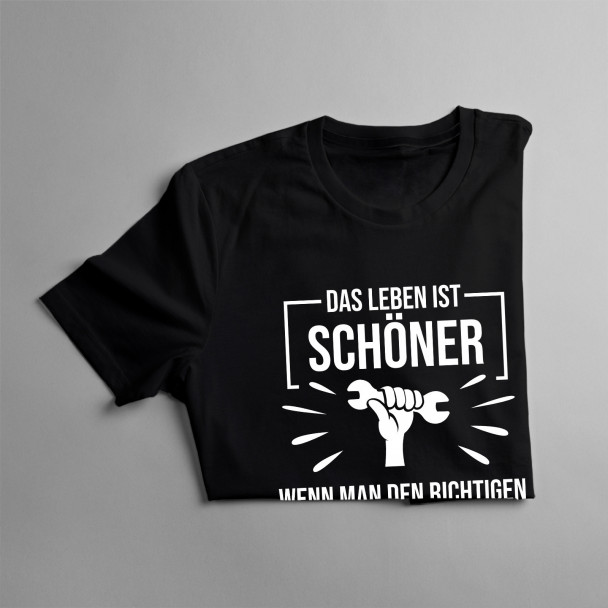  wenn man den richtigen Mechaniker getroffen hat - Herren t-shirt mit Aufdruck