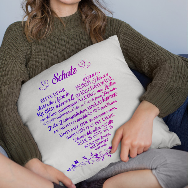 Schatz - Kissen mit Aufdruck - Kissen mit Aufdruck Schatz - Kissen mit Aufdruck - Kissen mit Aufdruck