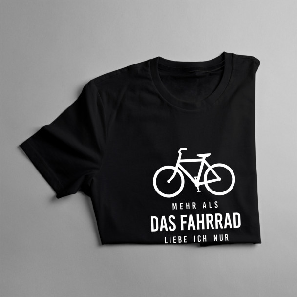 Mehr als das Fahrrad liebe ich nur meinen Ehemann - Damen t-shirt mit Aufdruck Mehr als das Fahrrad liebe ich nur meinen Ehemann - Damen t-shirt mit Aufdruck