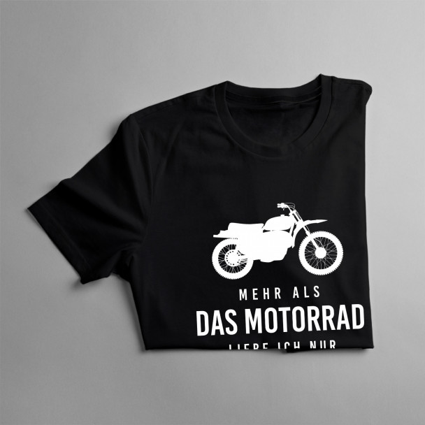 Mehr als das Motorrad liebe ich nur meine Ehefrau - Herren t-shirt mit Aufdruck Mehr als das Motorrad liebe ich nur meine Ehefrau - Herren t-shirt mit Aufdruck