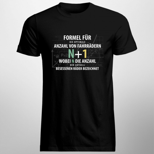 Formel für die optimale Anzahl von Fahrrädern - Herren und Damen t-shirt mit Aufdruck Formel für die optimale Anzahl von Fahrrädern - Herren und Damen t-shirt mit Aufdruck