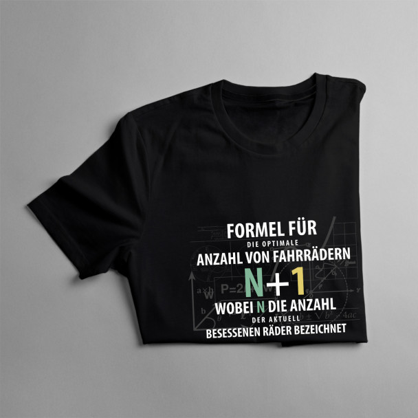Formel für die optimale Anzahl von Fahrrädern - Herren und Damen t-shirt mit Aufdruck Formel für die optimale Anzahl von Fahrrädern - Herren und Damen t-shirt mit Aufdruck