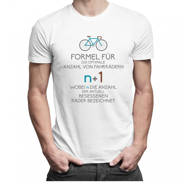 Formel für die optimale Anzahl von Fahrrädern v2 - Herren und Damen t-shirt mit Aufdruck Formel für die optimale Anzahl von Fahrrädern v2 - Herren und Damen t-shirt mit Aufdruck